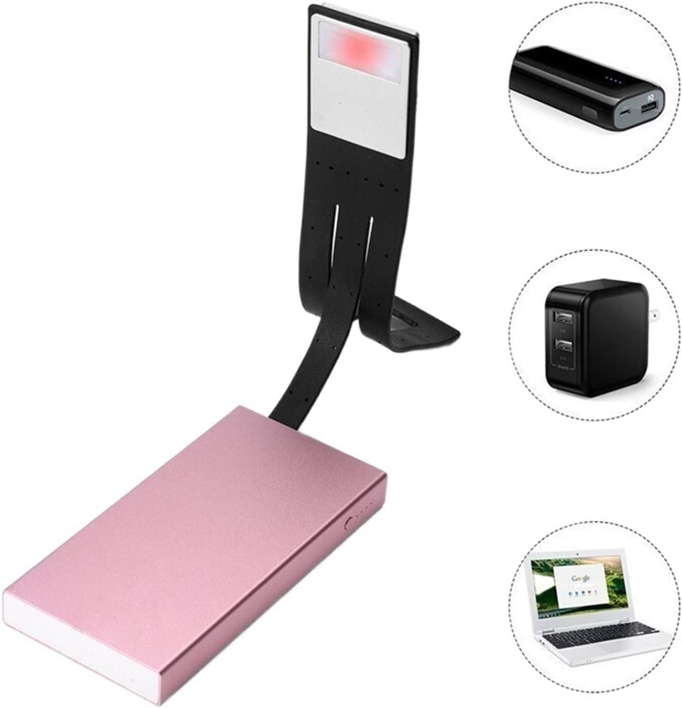 Small Black Table lamp Portable LED Reading Book Light with Detachable Flexible Clip USB Rechargeable Lamp for Kindle eBook Readers