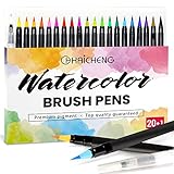Hidreams Watercolor Brush Pen Set 20,Watercolor Brush Pens with Soft Flexible Tip for Kids Adult Coloring, Art, Sketching, Calligraphy, Coloring Books, Manga, Comic