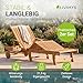 Juskys® 2er Set Sonnenliege SunScape - Natur, Akazie mit verstellbarem Tisch & Beinablage, Stabil & Langlebig, 196x73x30 cm