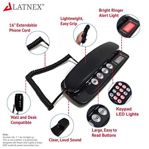 Teléfono con cable LATNEX LAT-P20 para personas sensibles a EMF miniatura 2