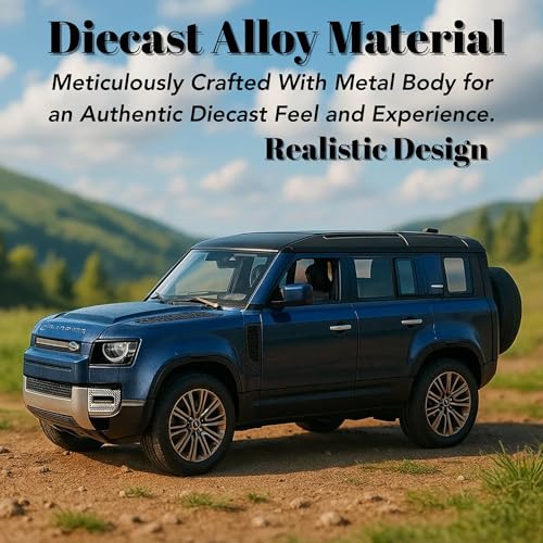 Image of GRAPHENE 1:36 Scale Diecast Metal Pull-Back Action Defender Toy Car Alloy Body Openable Doors Bonnet Boot Realistic Vehicle Toy for Boy Kids 2+yrs 2 3 4 5 6 7 8 Years Off Road (Pack of 1)