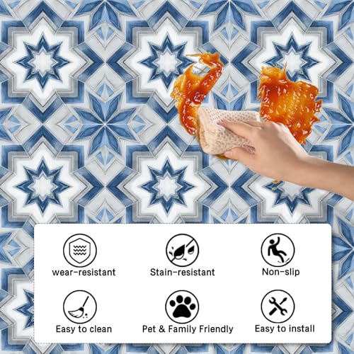 Image of Nuxovilar Peel and Stick Vinyl Floor Tiles, 11.8 inchx11.8 inch