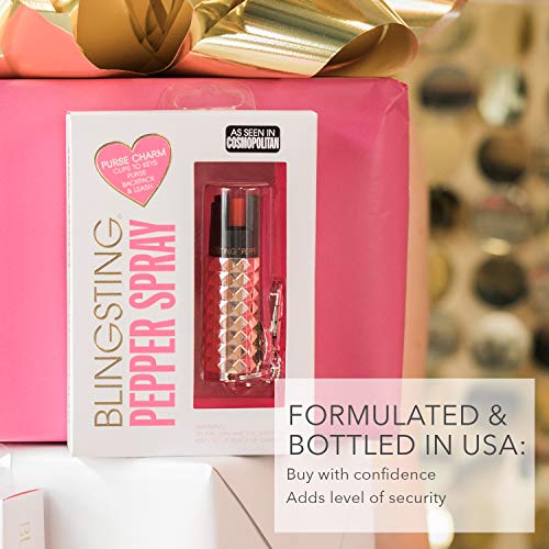 BlingSting Pepper Spray Keychain for Women Professional Grade Maximum Strength OC Formula 1.4 Major Capsaicinoids 12 Ft Effective Range Accurate Stream Self-Defense Accessory Designed for Women - Thumbnail 6