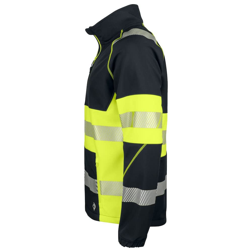 6443 - Chaqueta softshell con rayas reflectantes segmentadas EN 20471, chaqueta de protección de advertencia clase 1