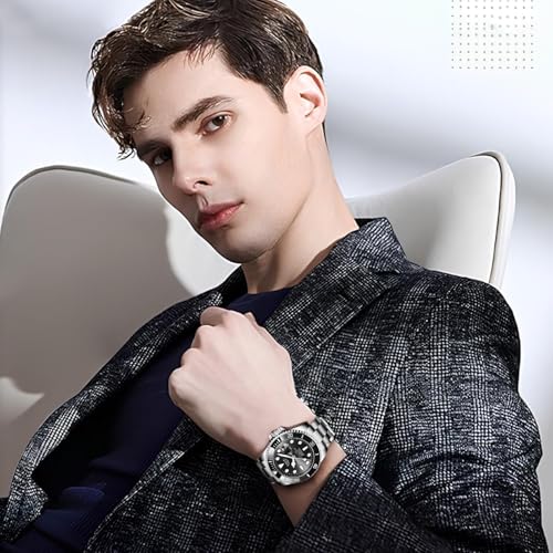 Image of LIGE Fashion Watches for Men Stainless Steel Business Dress Watch Waterproof Analog Quartz Watch with Luminous Date Display Manl Wrist Watch
