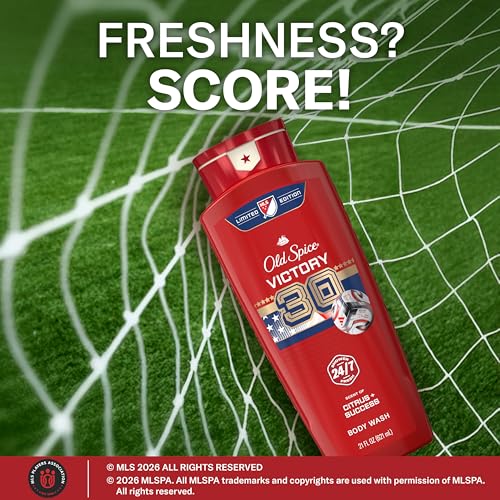Image of Old Spice Body Wash for Men, MLS Victory, Long Lasting Scent, Freshness that Lasts All Day, Cleanse & Refresh Skin, Limited Edition, Citrus + Success Scent, 21 oz