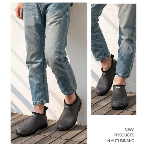 Rain boots men's,men's rubber shoes,fashion casual low-top,waterproof shoes,non-slip3