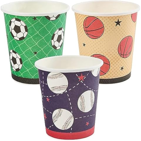 ROYAL BLUEBONNET 300 3oz Bathroom Cups Sports Theme - Kids Bathroom Cups, Kids Mouthwash Cups, Kids Rinse Cup for Brushing Teeth, Sports Bathroom Cups, Mouthwash Cups Kids, Kids Bathroom Cup Cover