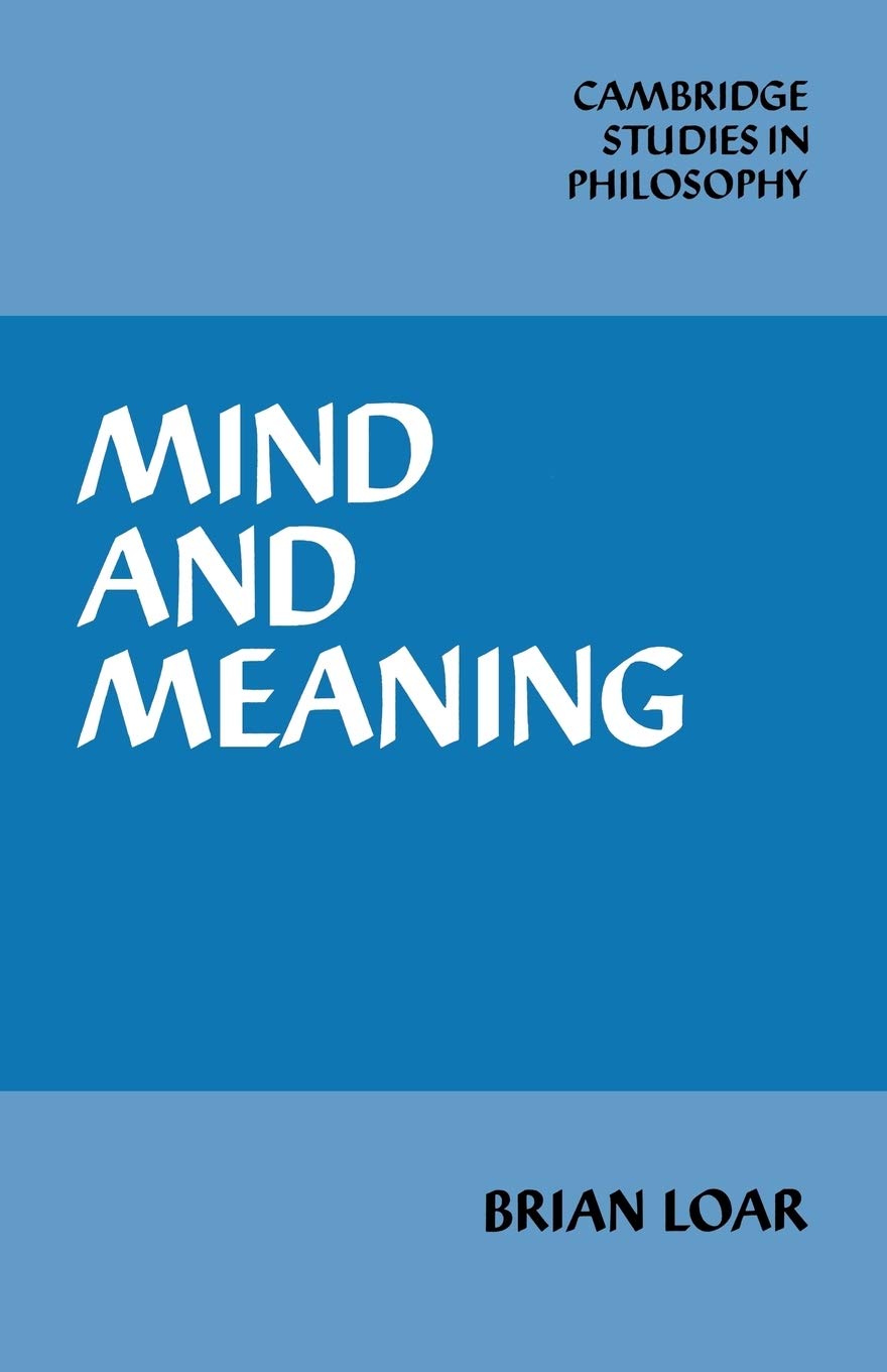 Mind and Meaning (Cambridge Studies in Philosophy)