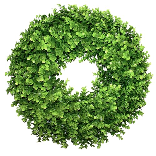 SEVENLOVE Buchsbaumkranz für Haustür, Frühling, Sommer, Ganzjahres-Kränze, Bauernhaus-Türkranz, für drinnen und draußen, für alle Jahreszeiten, 55,9 cm
