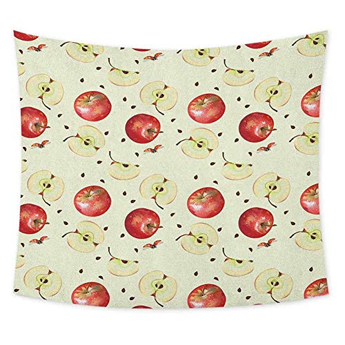 jecycleus Apple Boho Tapestry Wall Hanging Seeds of Winter Fruits Groceries Homeopathic Ingredients