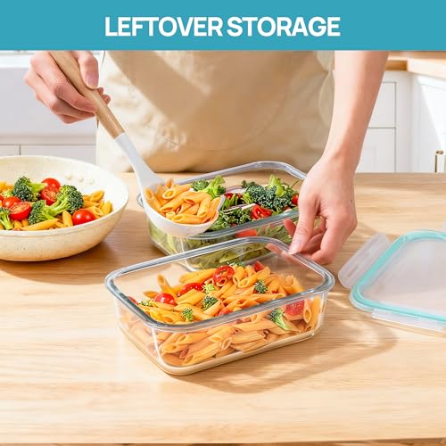 Image of Vtopmart 2Pack 1500ml /50.7oz Large Glass Storage Containers With Lids, Green