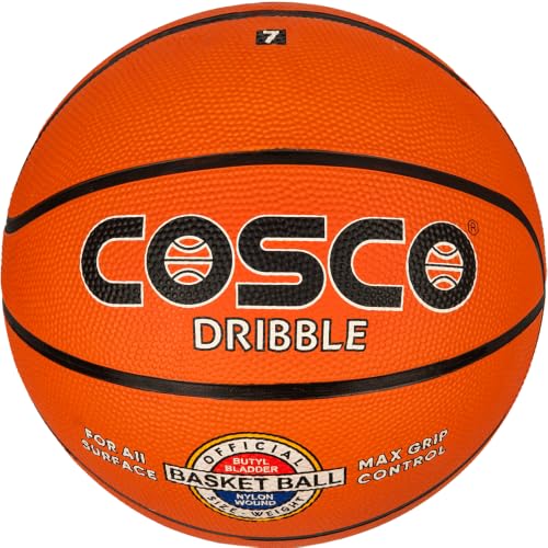 Image of Cosco Dribble Rubber Moulded Basketball Orange Size 5