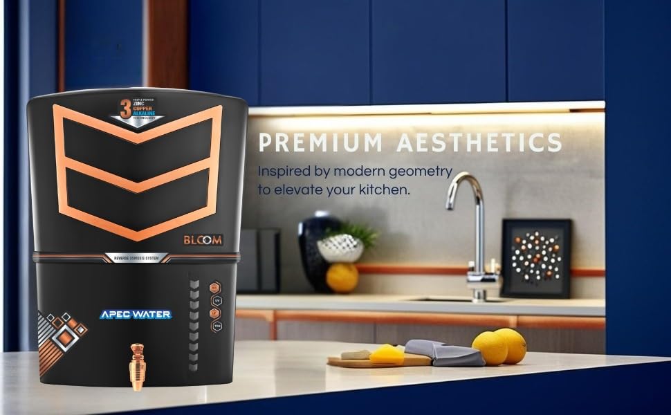 Image of Apec Water Zinc Copper Alkaline Hydrogen RO Water Purifier |12 Liter Storage | RO+ZN+CU+ALK+ Negative ORP+UV+UF+TDS+PF | Best Water Filter for Home Drinking (Made In India)