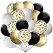 60 pcs Black and Gold Confetti Balloons 12 Inch White Pearl and Gold Metallic Party Balloons for Holidays Birthday Party Decorations