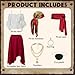Drachompa Womens Pirate Costume with Renaissance Shirt Skirt Full Set Halloween Female Pirate Outfit with Accessories Set