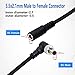 SinLoon 2 Pack DC Extension Cable 90 Degree Power Adapter Plug 5.5mm x 2.1mm Male to Female Extension Wire with Lock Nut for 12V Power Adapter, CCTV Security Camera (0.5M/1.65FT)