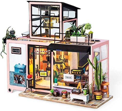 Häuser für Minipuppen Studio Holz Miniatur Puppenhaus Kit, Mini Haus Bau Kit-3D Holz Puzzle-Modell Baukasten Kabine Holz…