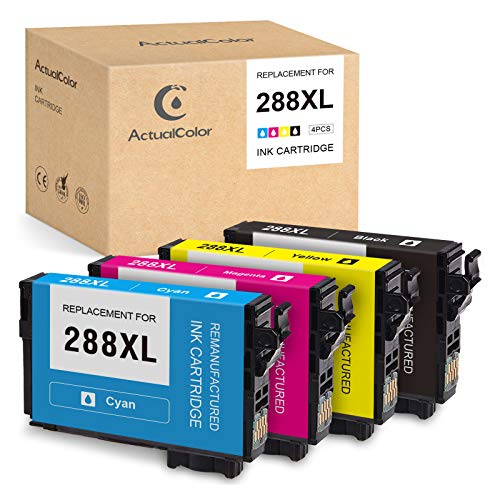 ActualColor C Remanufactured Ink Cartridge Replacement for Epson 288XL 288 XL T288XL Ink Cartridges for Expression Home XP-440 XP-430 XP-340 XP-330 XP-446 XP-434?Black, Cyan, Magenta, Yellow, 4-Pack?