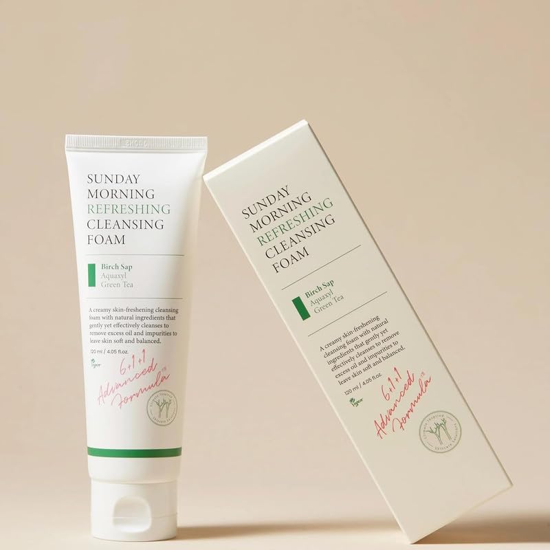 Image of Sunday Morning Refreshing Cleansing Foam With Birch Sap Hydrating And Soothing Gentle Facial Cleanser Vegan Korean Skin Care Face Wash For All Skin Types 4.06 Fl. Oz.