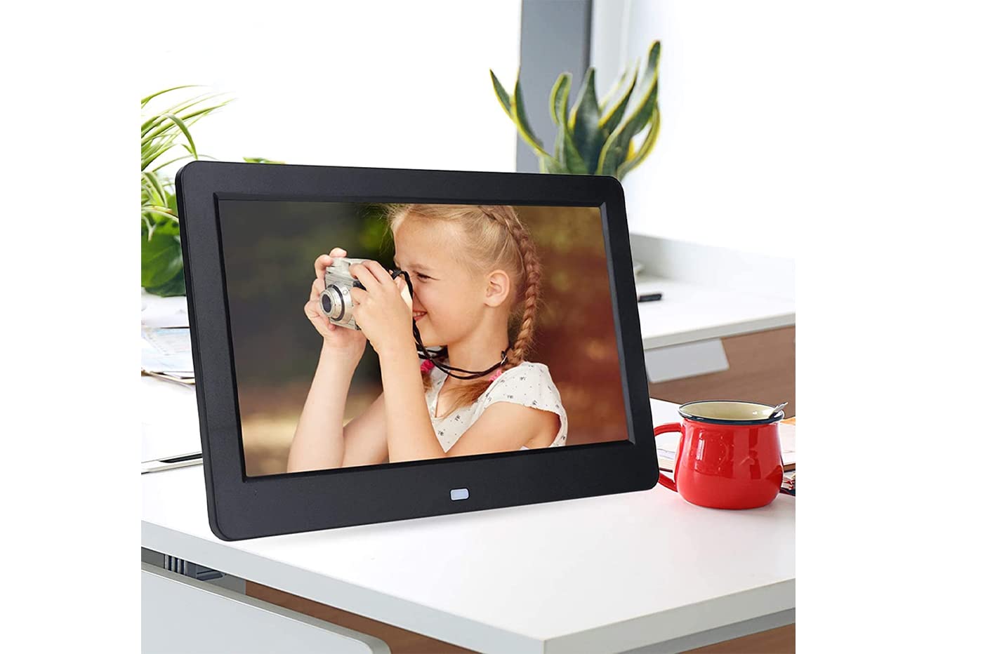 YASTA Cornice Digitale 10 Pollici HD 1080p | Foto Video HD 1080P, Musica con Telecomando, Funzione Calendario Orologio Sveglia, Supporto USB Scheda SD