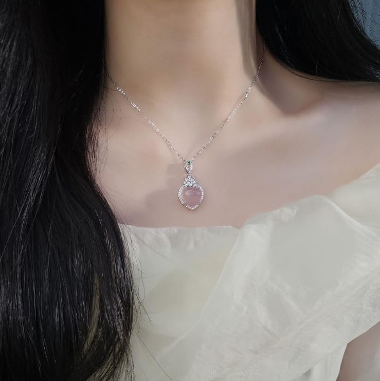 Collier calcédoine authentique pendentif cœur argent 925 - 4