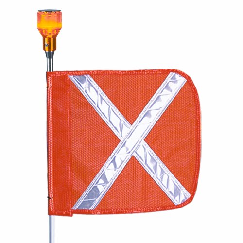 Checkers Industrial Safety Products Flagstaff FS8 Safety Flag with Reflective X and Light, Male Quick Disconnect Base, 8