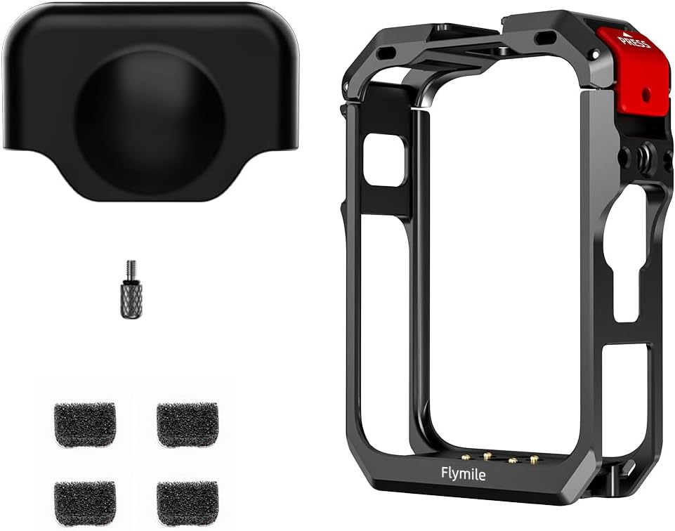 BTG Aluminum Case Camera Cage Metal Frame for DJI Osmo 360 Camera Accessories Protective Frame Housing with 1/4 Cold Shoe for Video Light Microphone