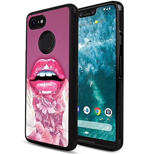 jiashan Girly Lips Mouth Pink Pretty Case for Google Pixel 3 XL,Full Body Slim Soft TPU Case Compatible with Google Pixel 3 XL Shockproof Non-Slip Durable Google Pixel 3 XL (2018) 6.3-Inch Case