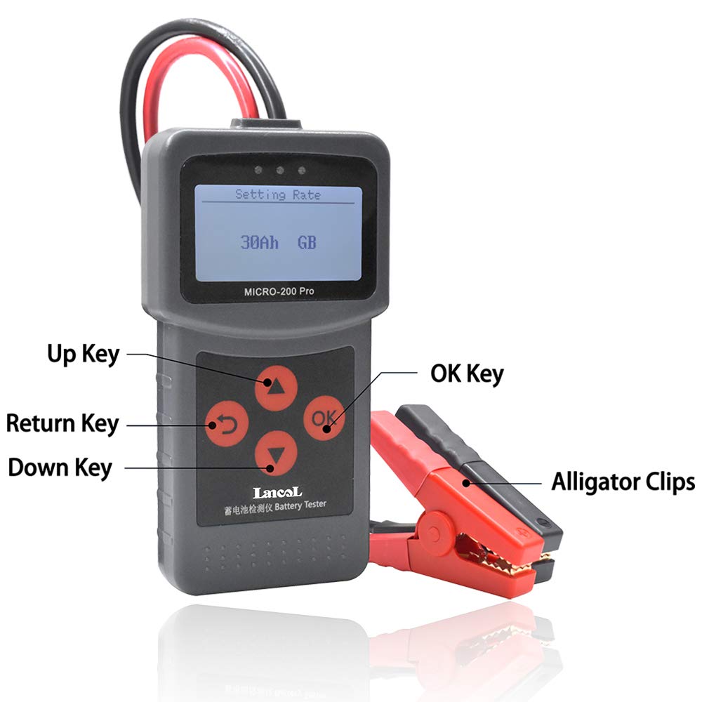 12V auto moto tester di batteria SAE CCA JIS analizzatore di batteria digitale Micro-200 Pro camion moto auto strumento diagnostico digitale