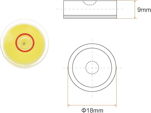 Miniatura 2 de 3 unidades de nivel redondo de burbuja de 0.709 x 0.354 in, mini niveles circulares de espíritu de diana para nivelación de cámara, trípode,