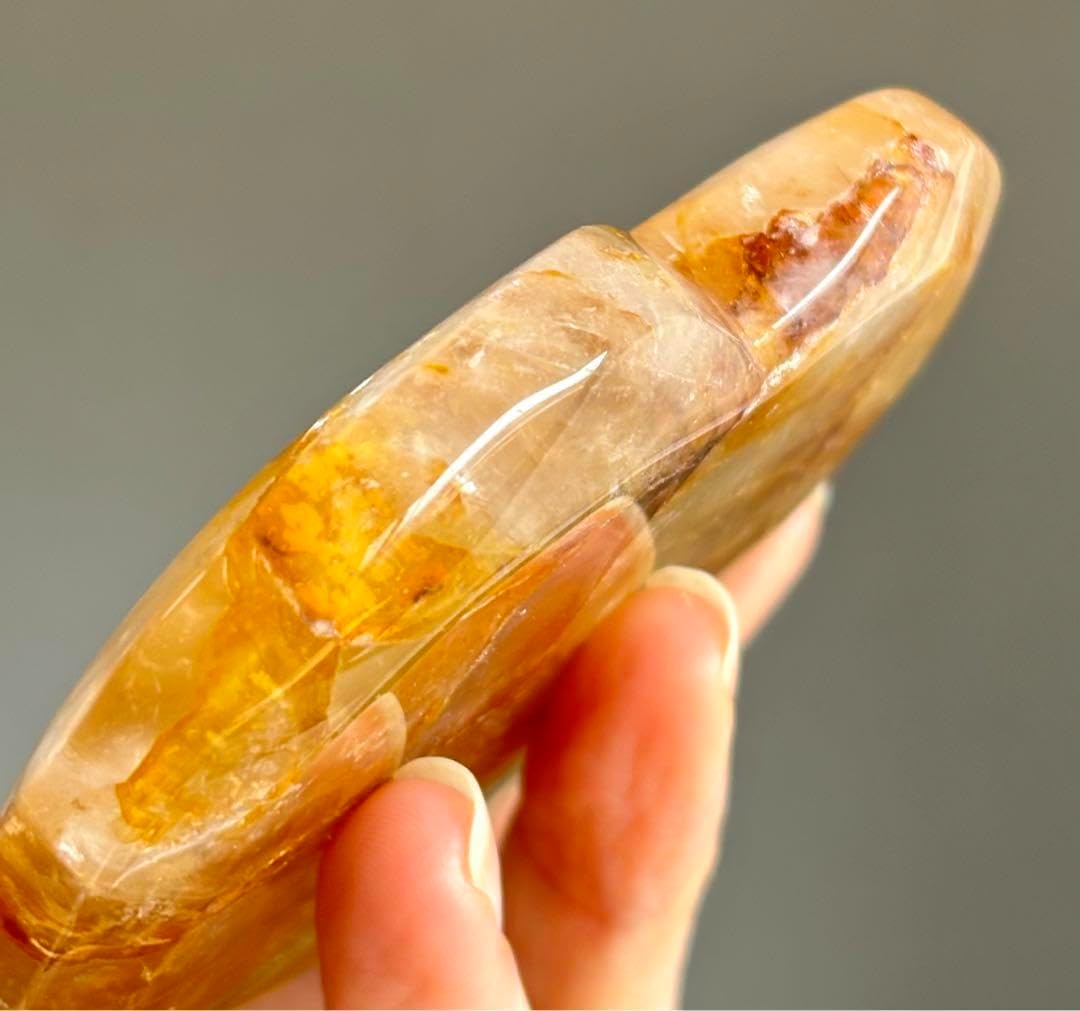 ゴールデンヒーラー BIGハート 握り石 デンドリティック ゴールデン