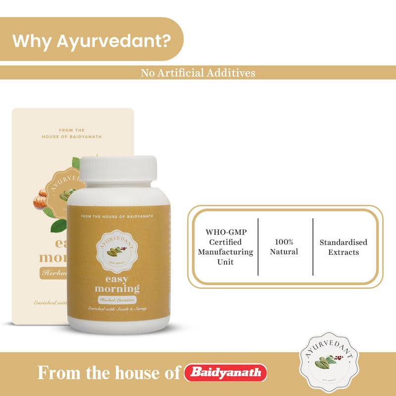 Ayurvedant Easy Morning Tab For Helpful in Constipation, Improve Digestion & Healthy Bowel Movement (60 Tablets) 4