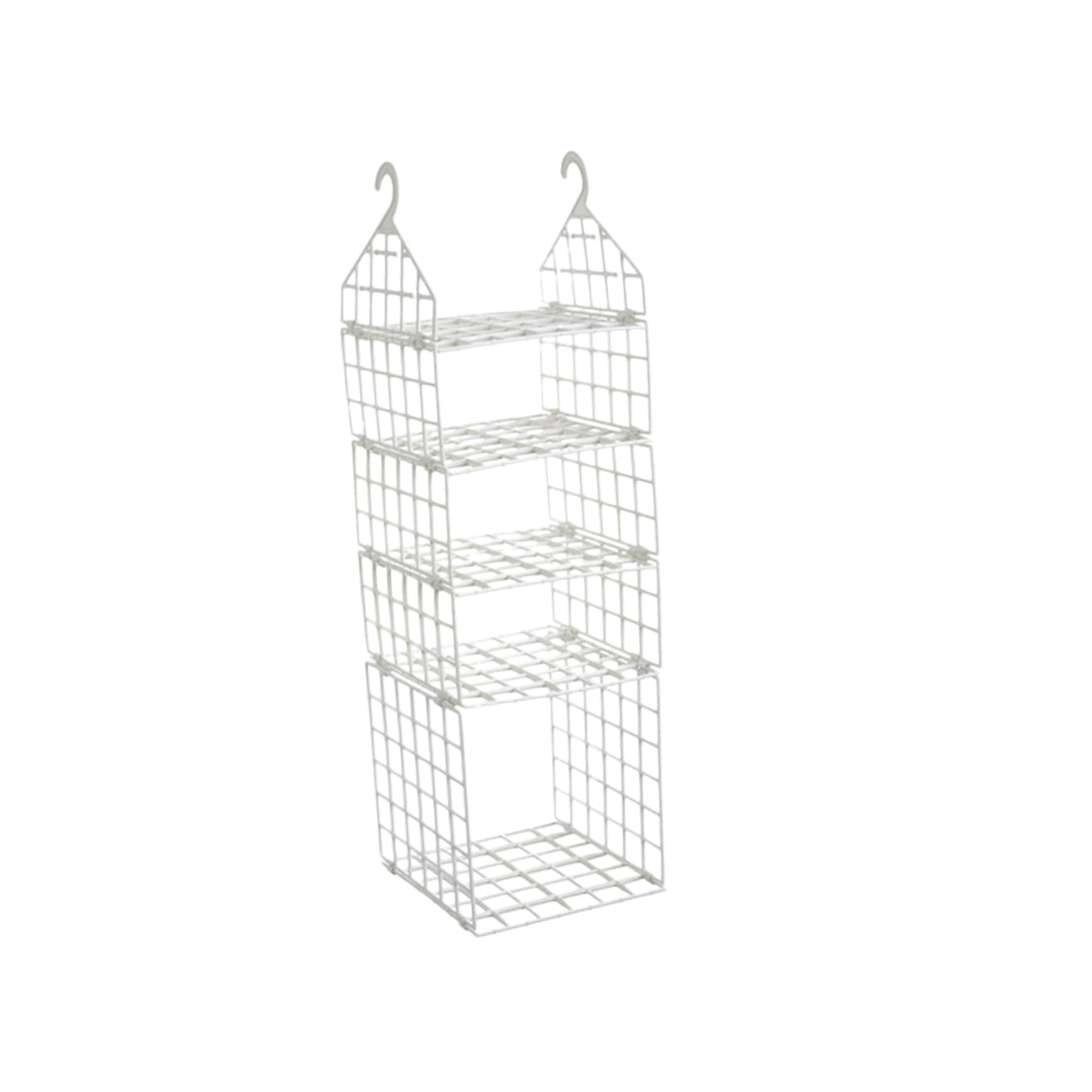 Organizador Colgante Plegable de Plástico Blanco, 1 Capa Grande y 3 Pequeñas, para Ropa, Suéteres y Toallas, Estante Ventilado y Ahorrador de Espacio, Adecuado para Dormitorio