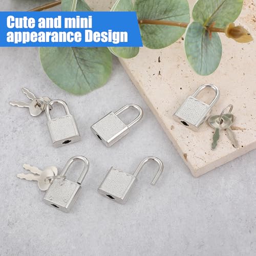 10pcs Mini Cute Diary Padlocks Mini Locks with Keys Small Luggage Locks with Keys Tiny Padlock Silver Suitcase Lock for Jewelry Boxes Travel Backpack Decor4