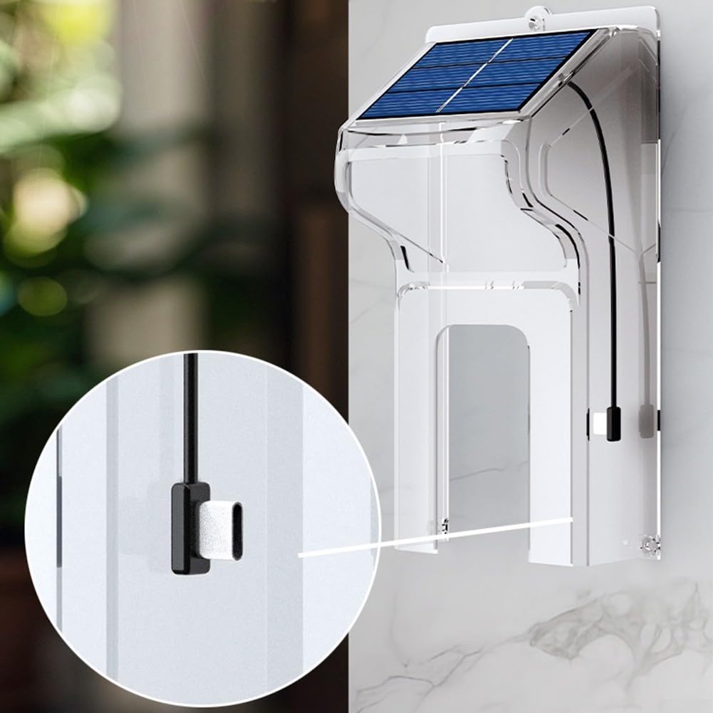 RANRAO Videocamera campanello con pannello solare, telecamera di sorveglianza citofono cambiante voce, copertura resistente alla pioggia