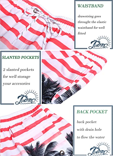 Aptro Swim Trunks Palm Beach Swimwear Board Shorts Mens Swimwear #1525 Red M #TOP2