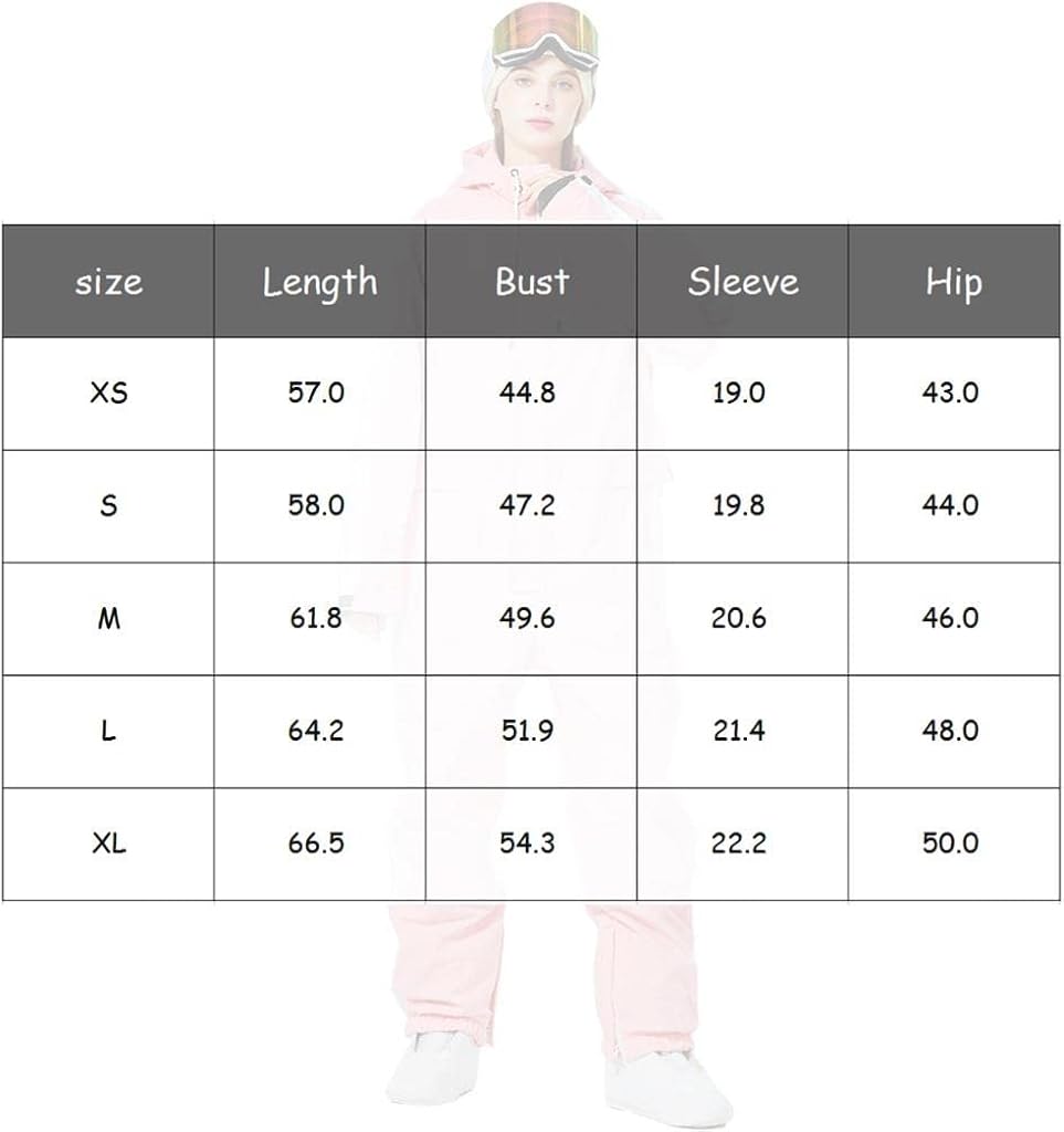 Miniatura 6 de ALSOGO Traje de esquí de una pieza para mujer impermeable aislado con cinturón desmontable para deportes de nieve