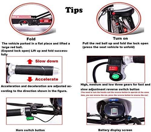 Fold And Travel Mobility Scooters For Adults 4 Wheel Long Range Mobility Scooter Electric Wheelchair Power (Green) #TOP6