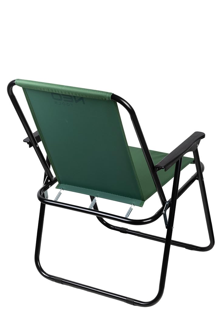 NEO TOOLS Campingstuhl Klappbar 110kg Belastbar Leicht 1,8kg Strandstuhl | Federkomfort 600D Polyester Faltstuhl, Für Garten Balkon Angeln, Camping Blau-Schwarz