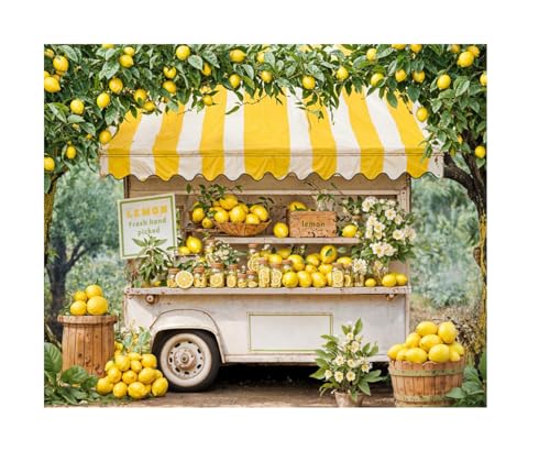 Kate 10x8ft Lemon Shop Backdrops for Photography Fresh Hand Picked Lemon Background Fresh Lemonade Backgrounds Baby Gilrs Portrait Studio Backdrop
