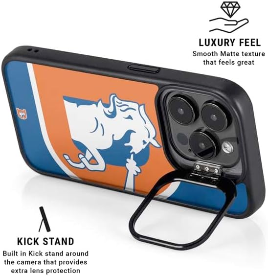Skinit Kickstand Phone Case Compatible with iPhone 14 Pro - Officially Licensed NFL Denver Broncos Retro Logo Design