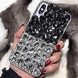 for Google Nexus 6P Case,Huawei Nexus 6P Case,3D Handmade Sparkle Stunning Stones Crystal Diamond Bling Glitter Phone Case for Google Nexus 6P 2015(C Black/White)