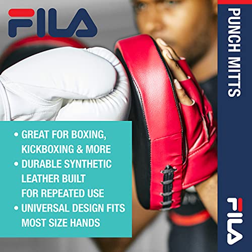 Fila Accessories Punching Mitts For Boxing - Focus Mitts For Kickboxing Mma And Muay Thai - Ideal For Karate Sparring Dojo And Martial Arts - Curved Boxing Mitts For Men And Women (Sold As Pair) #TOP1