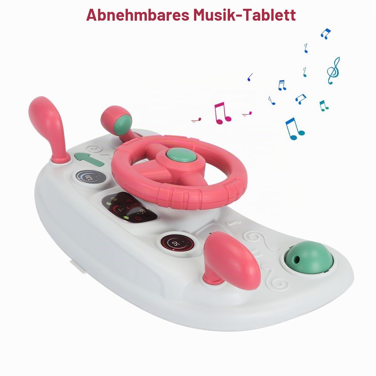 Lauflernhilfe 2-in-1: Schiebewagen für Kleinkinder mit Abnehmbarem Esstablett und Musik-Spielbrett (ohne Batterien),Faltbare Aktivitäts-Lauflernhilfe für Jungen und Mädchen von 6 bis 18 Monaten