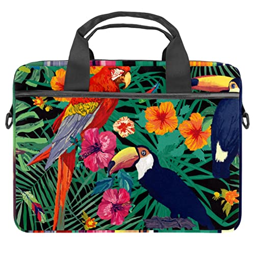 Maletín para portátil de 13 pulgadas contra arañazos bolso bandolera estampado de loro colorido