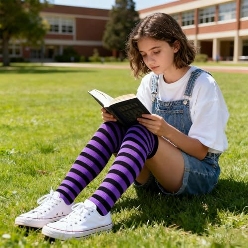 Image of YELAIVP Over Knee Rainbow Thigh High Socks Gloves Set Cosplay Accessories Arm Leg Warmers for Girls