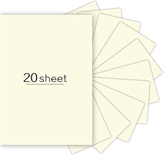 20 Sheets Cream Colored Cardstock Paper, 250gsm Thick cardstock Paper for DIY Arts and Cards Making, Invitations, Stationa...