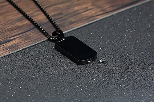 VNOX Personalized Customizable Photo Text Cremation Urn Necklace for Ashes Holder Dog Tag Pendant Family Pet Memorial Keepsake Jewelry for Men Women4