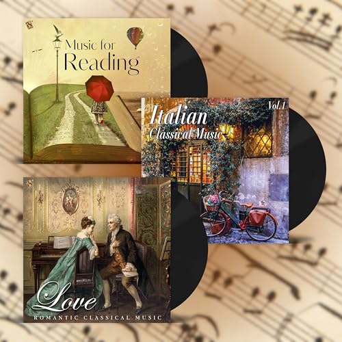 Pochette de Vinyle Musique pour la lecture : Musique pour lire, Musique classique - Vinyle Love : Musique classique romantique - Vinyle Musique classique italienne : Vivaldi, Corelli, Verdi, Puccini